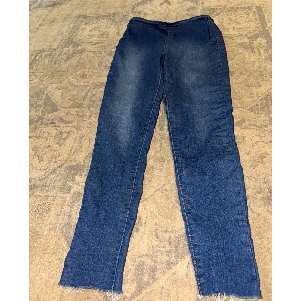 Free People Gummy Denim Pull On Blue Jeans Womens Sz 27 X‎ 27 Ankle Raw Hem